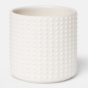 White Hobnail Textured Flower Pot